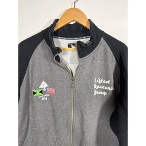 LRG Lifted Research Group Mens XXXL Grey Black Full Zip Embroidered Track Jacket